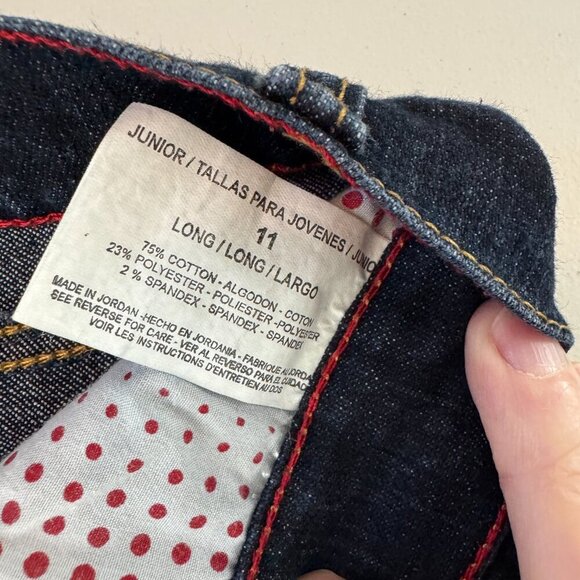 GLO Jeans Y2K Denim Boot Cut Vintage Women’s Junior Size 11 Long Dark Blue - Picture 3 of 4